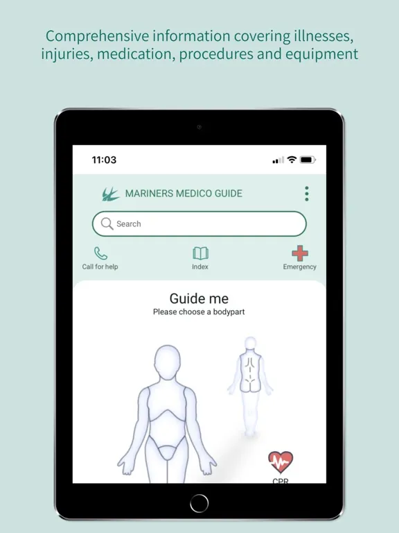 Capturas de tela do Mariners Medico Guide iPad 