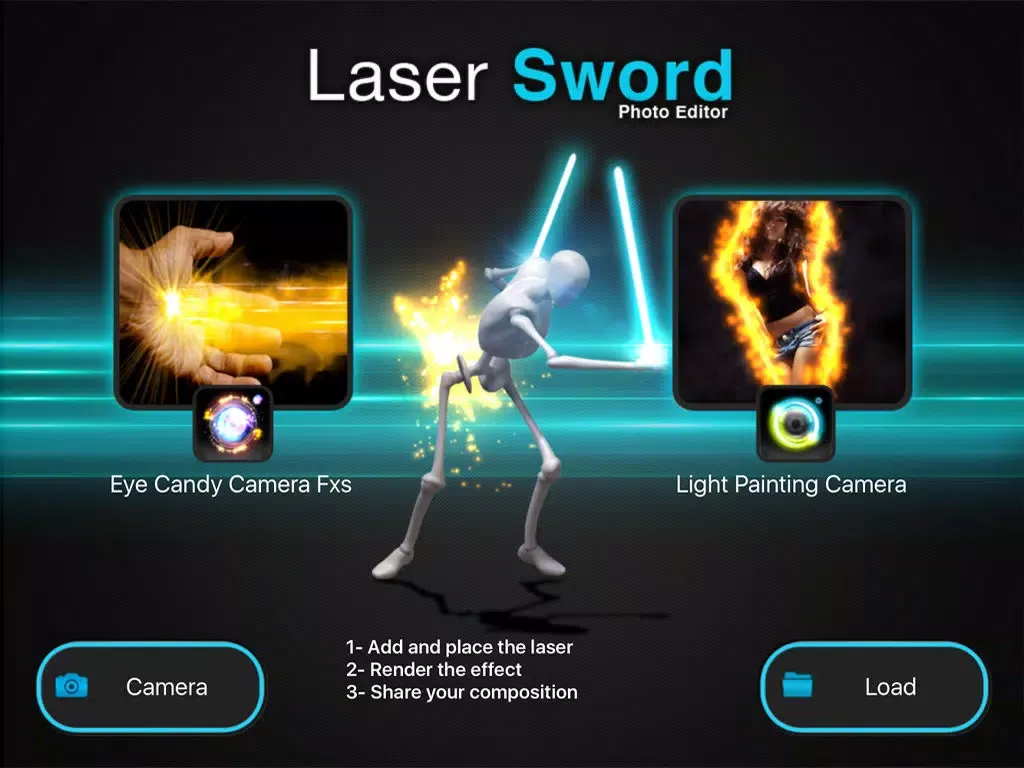 Ảnh chụp màn hình của LASER SWORD PHOTO EDITOR FX + Light Glow and Laser Saber iPad 