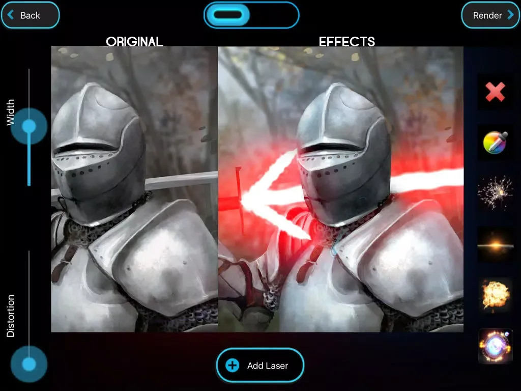 Ảnh chụp màn hình của LASER SWORD PHOTO EDITOR FX + Light Glow and Laser Saber iPad 
