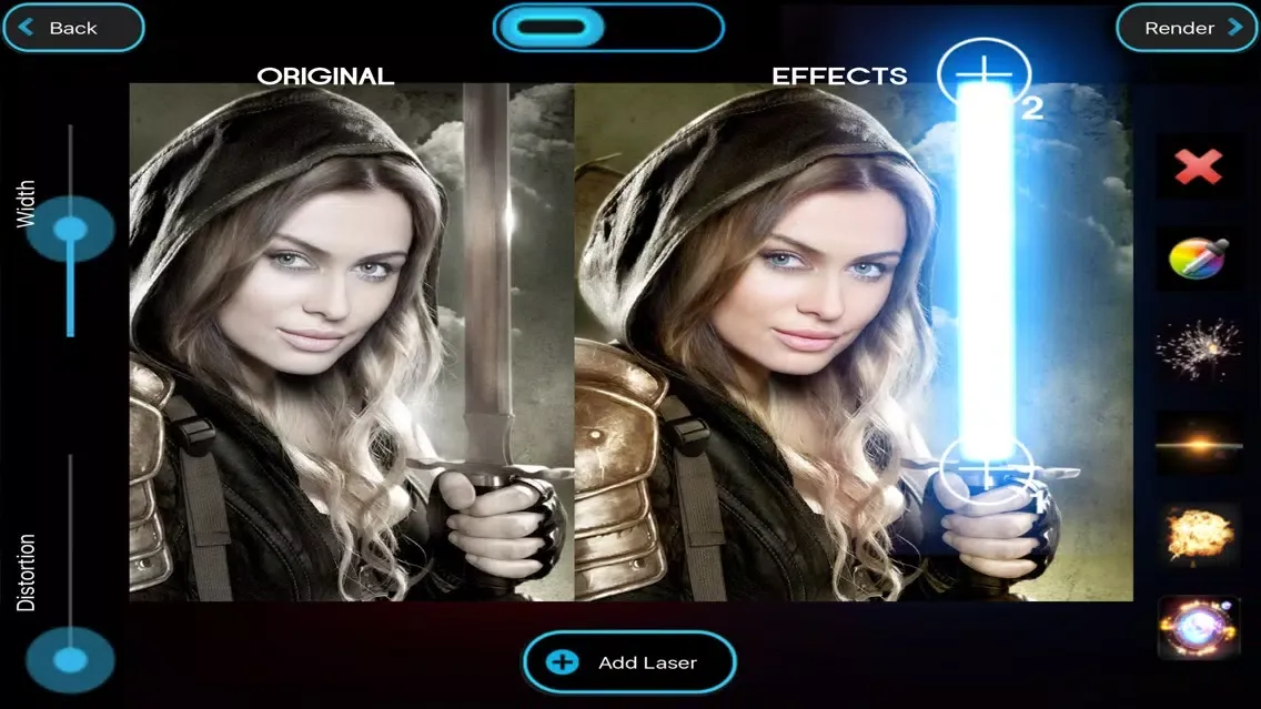 Ảnh chụp màn hình của LASER SWORD PHOTO EDITOR FX + Light Glow and Laser Saber