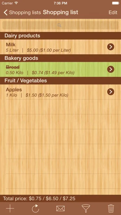 ShoppingList Pro Edition スクリーンショット