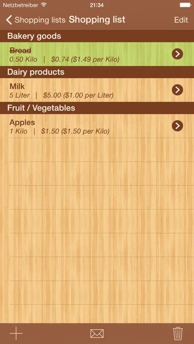 Capturas de tela do ShoppingList Lite Edition