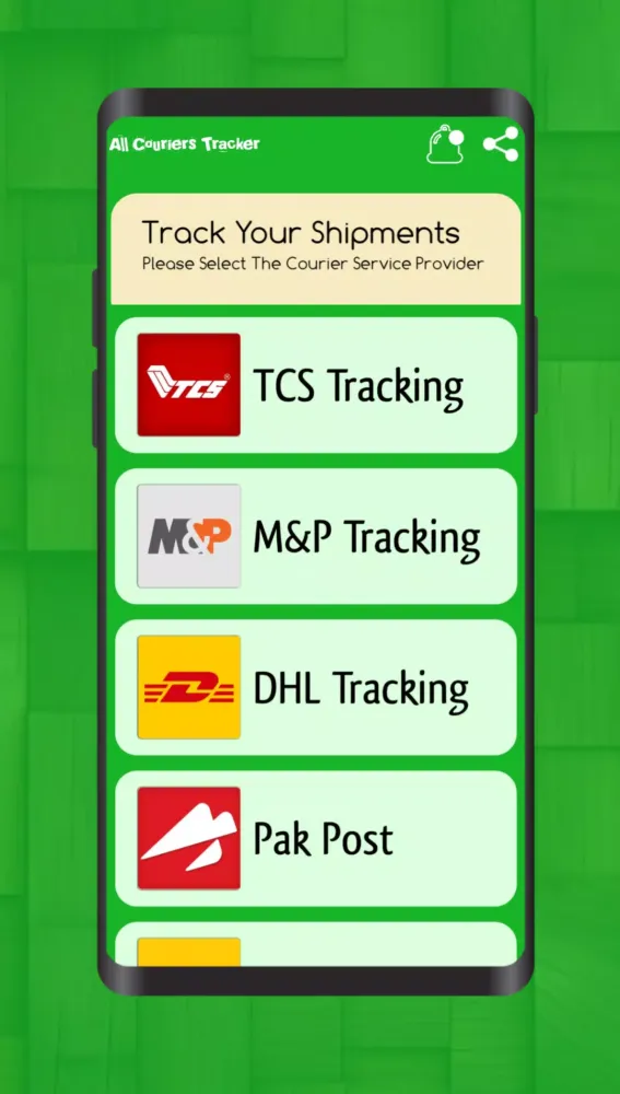 Zrzuty ekranu All Courier Tracker