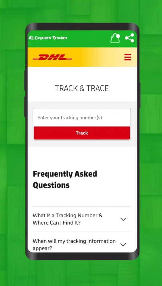Zrzuty ekranu All Courier Tracker