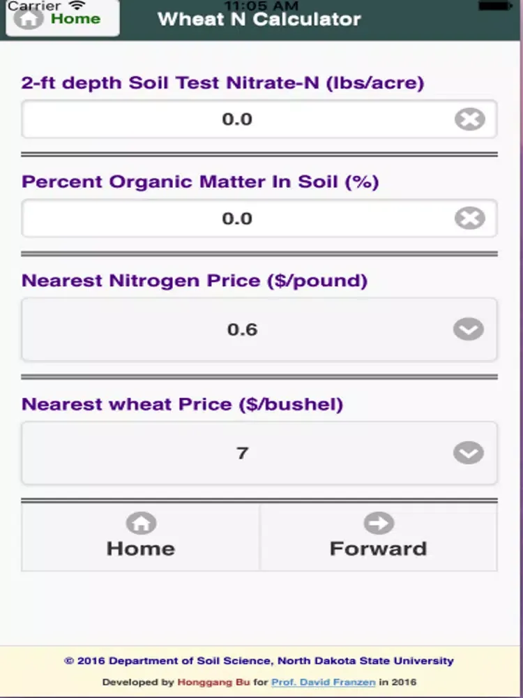 Captures d'écran de North Dakota Crop Nitrogen Calculator iPad 