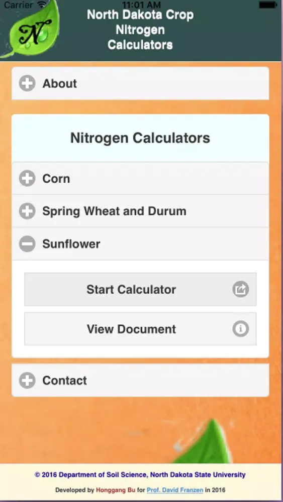 Captures d'écran de North Dakota Crop Nitrogen Calculator