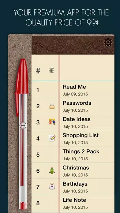 Capturas de tela do iNote+