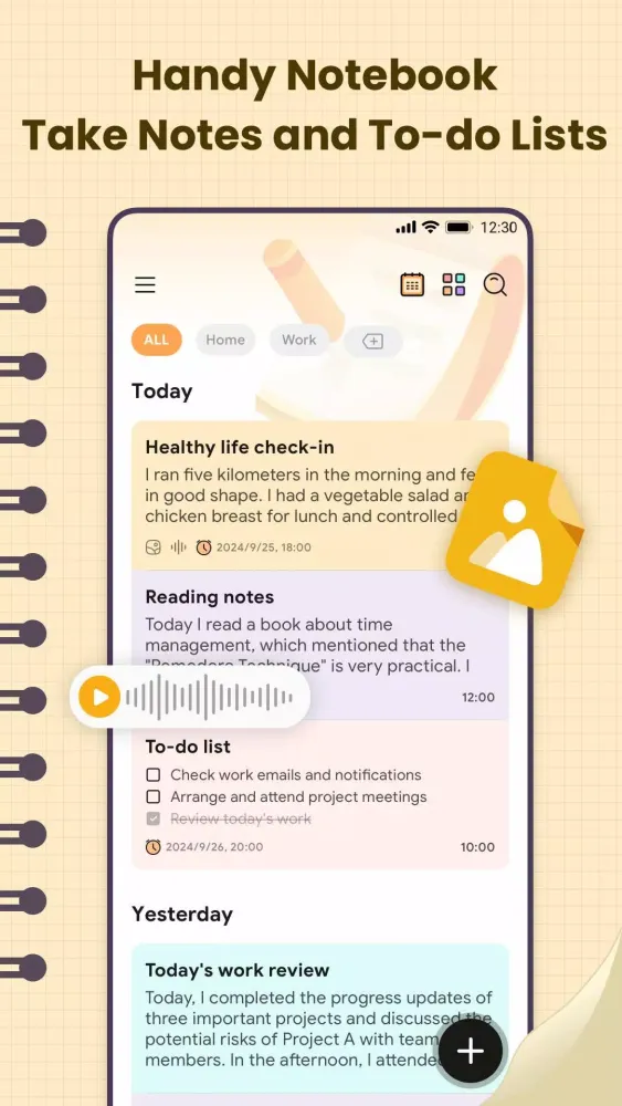 Notes, Notepad & Memo Calendar Screenshots