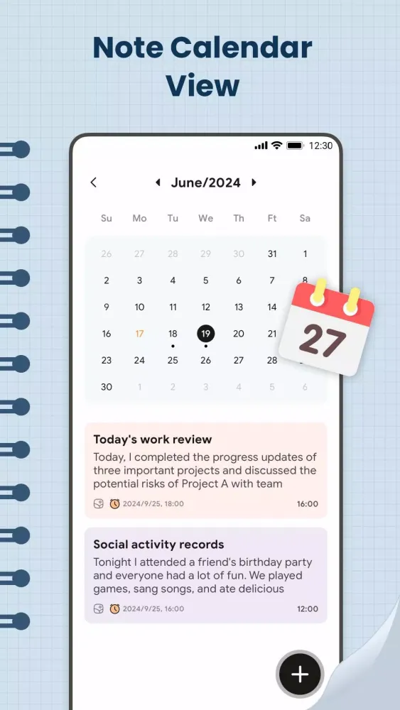 Notes, Notepad & Memo Calendar Screenshots