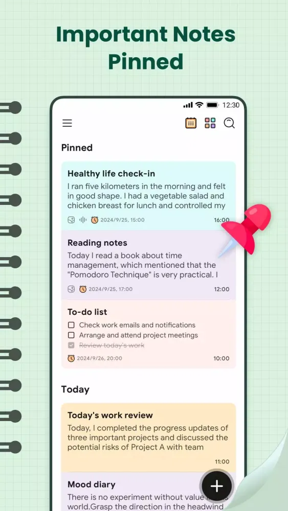 Notes, Notepad & Memo Calendar Screenshots