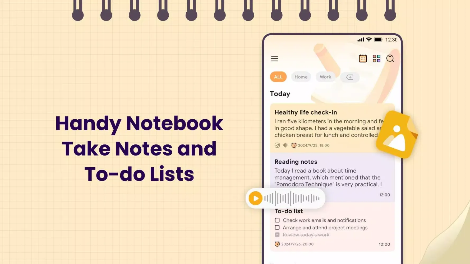 Notes, Notepad & Memo Calendar Screenshots