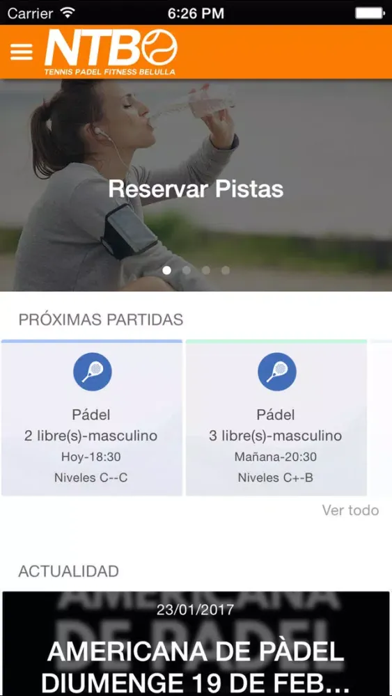 Capturas de tela do Nou Tenis Padel Belulla