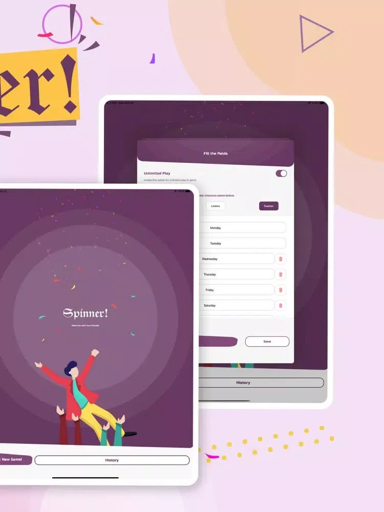 Ảnh chụp màn hình của Spinner - Decision maker wheel iPad 