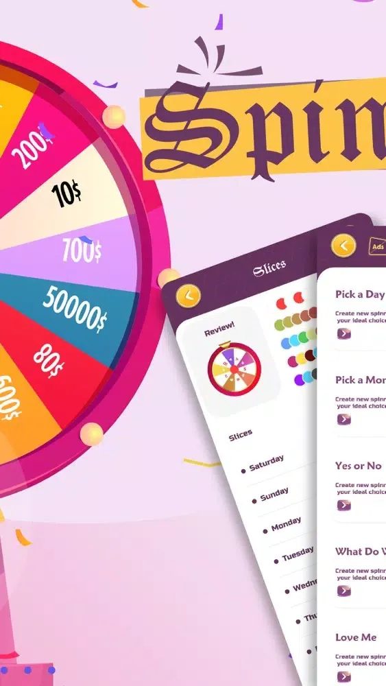 Ảnh chụp màn hình của Spinner - Decision maker wheel