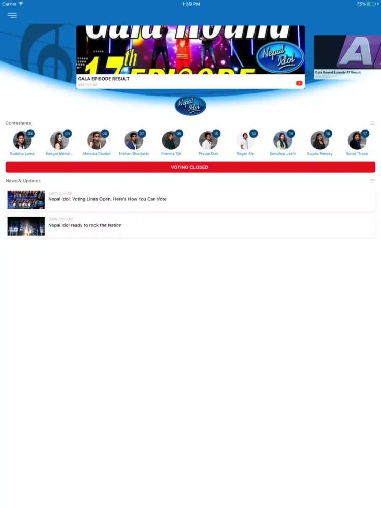Captures d'écran de Nepal Idol iPad 
