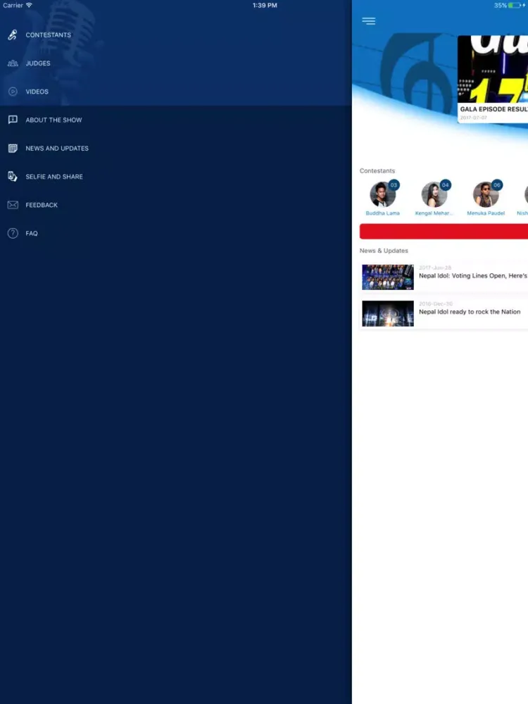 Captures d'écran de Nepal Idol iPad 