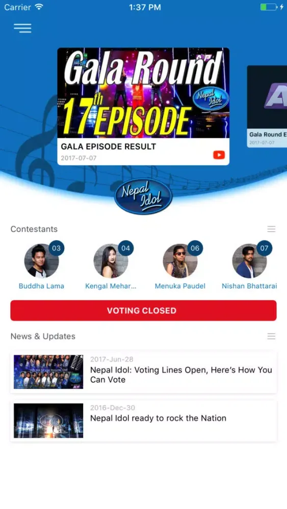 Captures d'écran de Nepal Idol