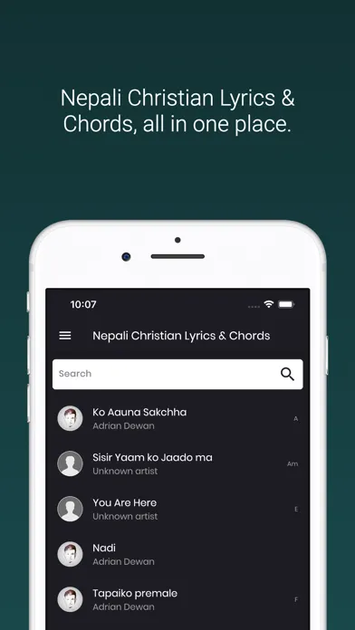 Tangkapan layar Nepali Christian Lyrics Chords