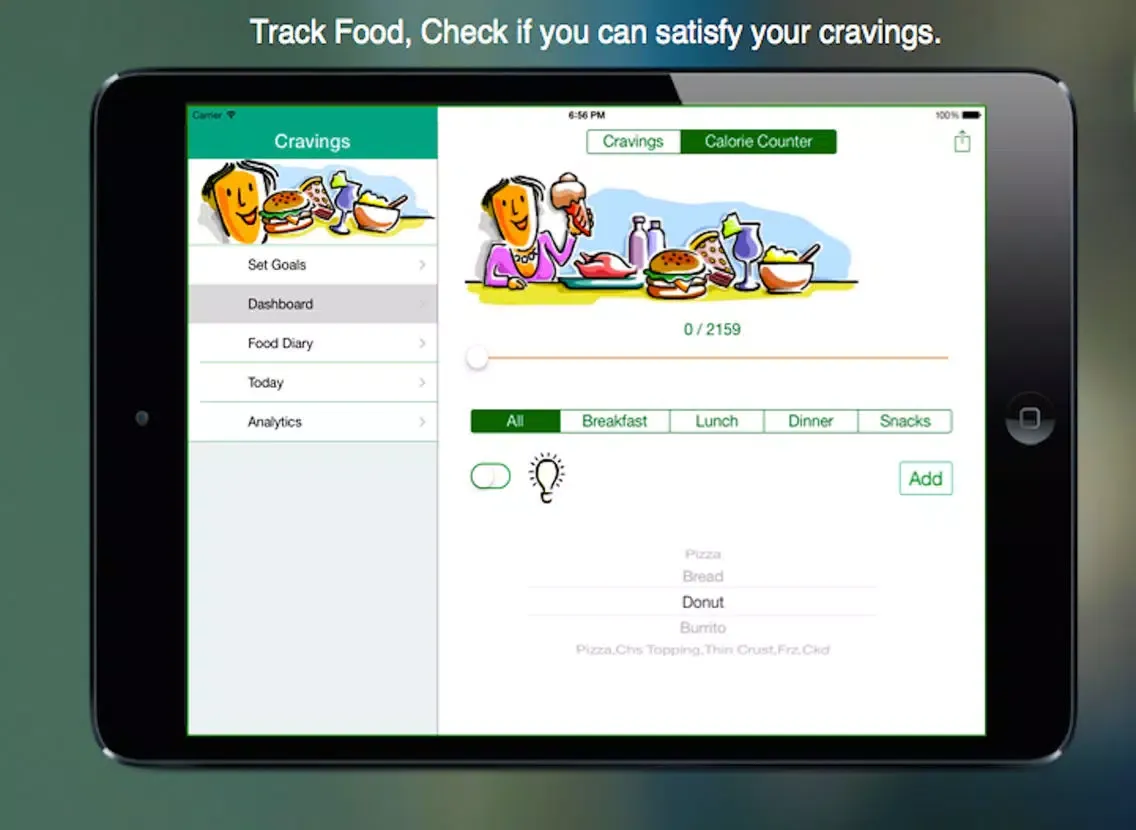 تصاویر Cravings – Meet daily calorie goal with Weight watchers, Calorie Counter & Diet Tracker iPad 