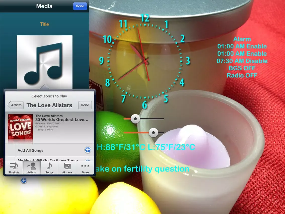 Free Radio Music Alarm Clock Set iPad  Screenshots