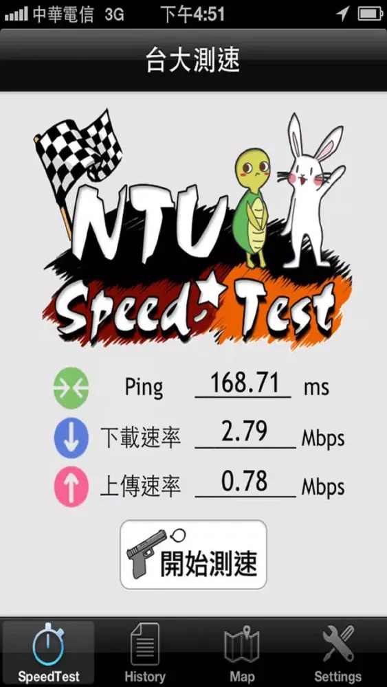 Ảnh chụp màn hình của NTU Speed Test