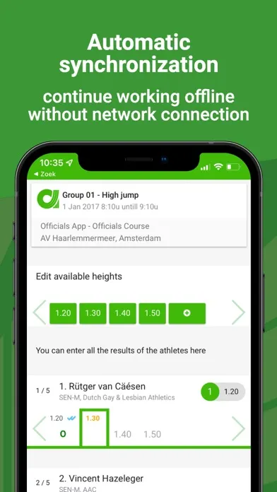 Athletics.app Jury-app Ekran Görüntüleri