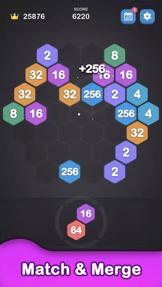 2048 Hexagon-Number Merge Game Screenshots