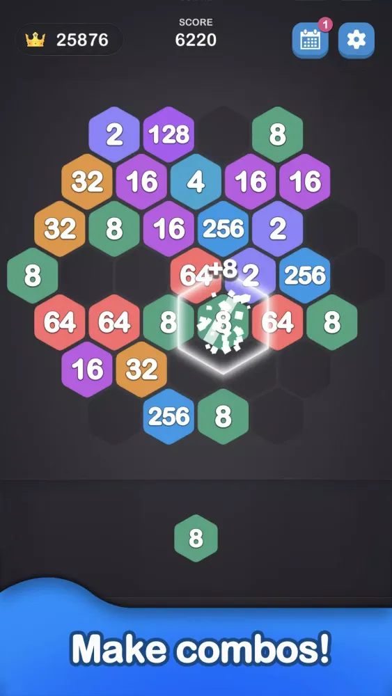 2048 Hexagon-Number Merge Game Screenshots