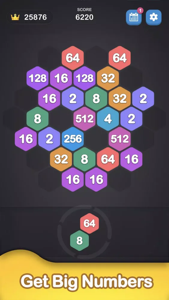 2048 Hexagon-Number Merge Game Screenshots