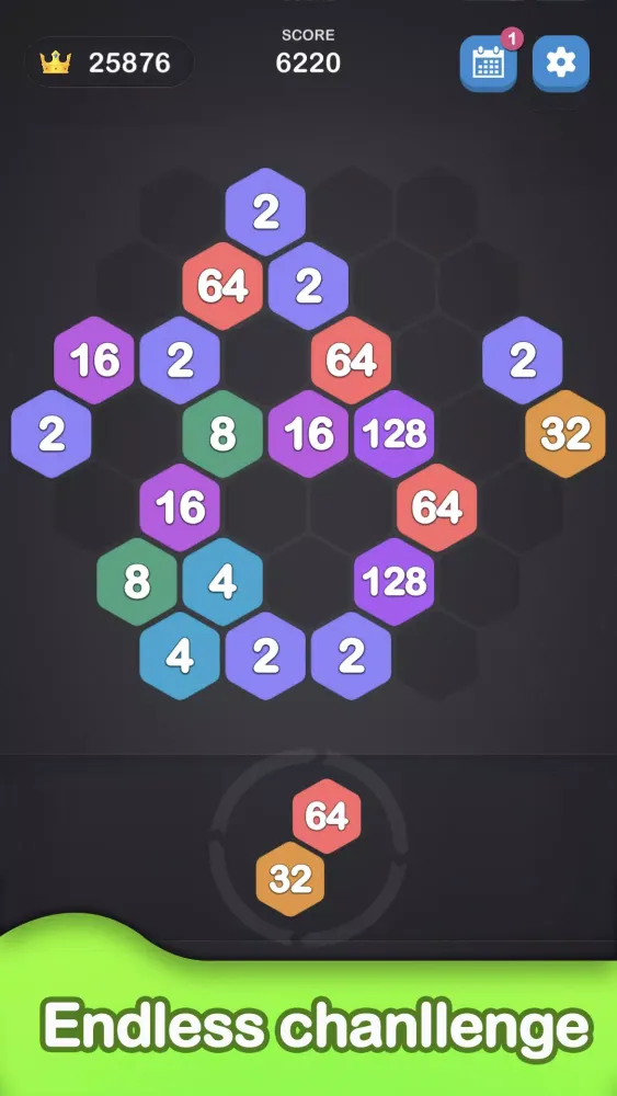 2048 Hexagon-Number Merge Game Screenshots