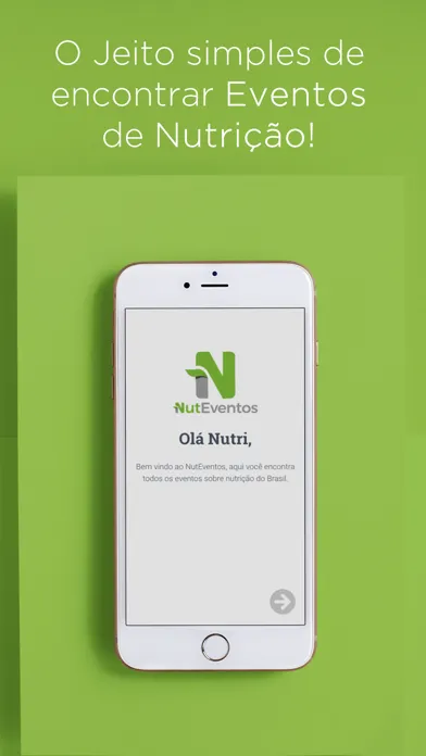 Capturas de tela do NutEventos