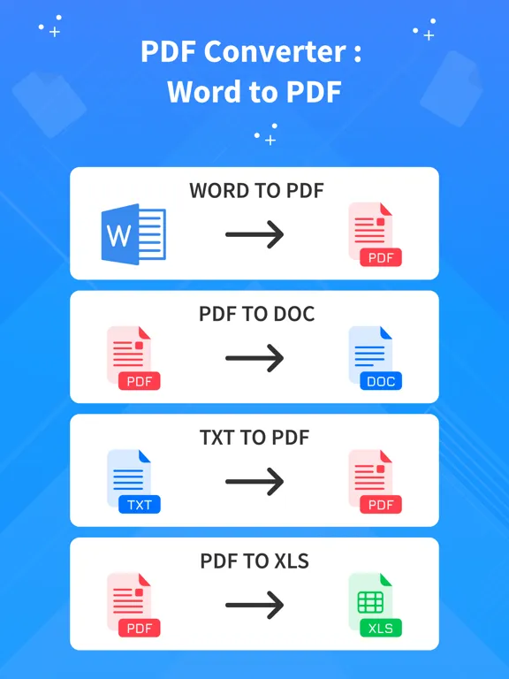Capturas de tela do PDF Convert - Word to PDF iPad 