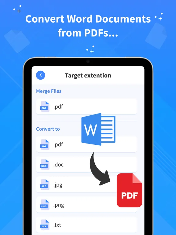 Capturas de tela do PDF Convert - Word to PDF iPad 