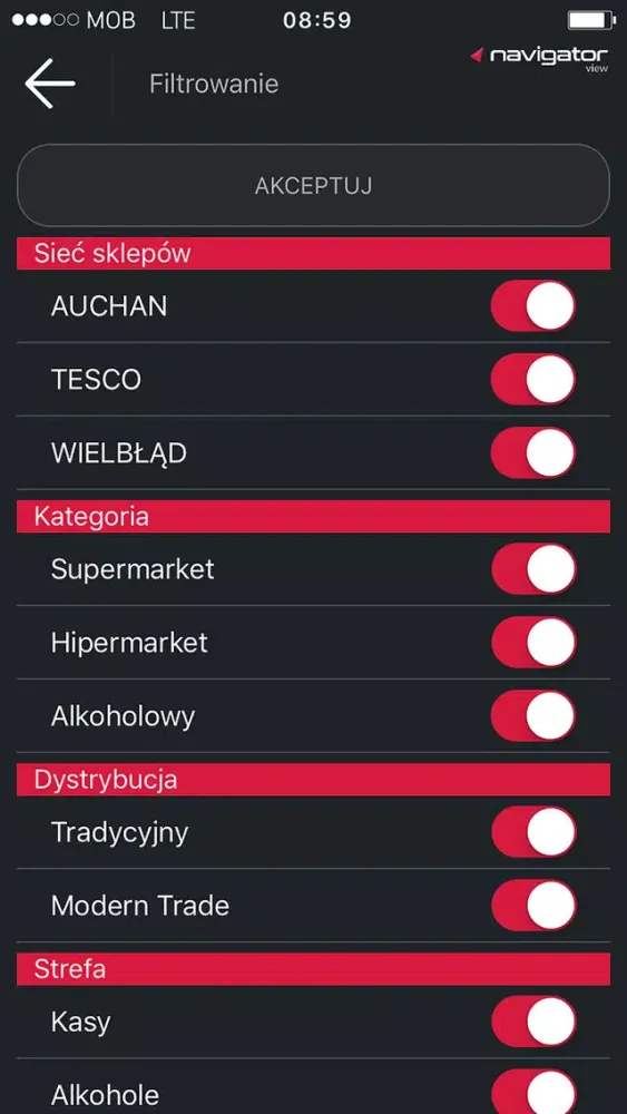 Zrzuty ekranu Navigator View