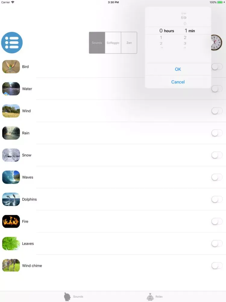 Capturas de tela do Sound and Relax iPad 