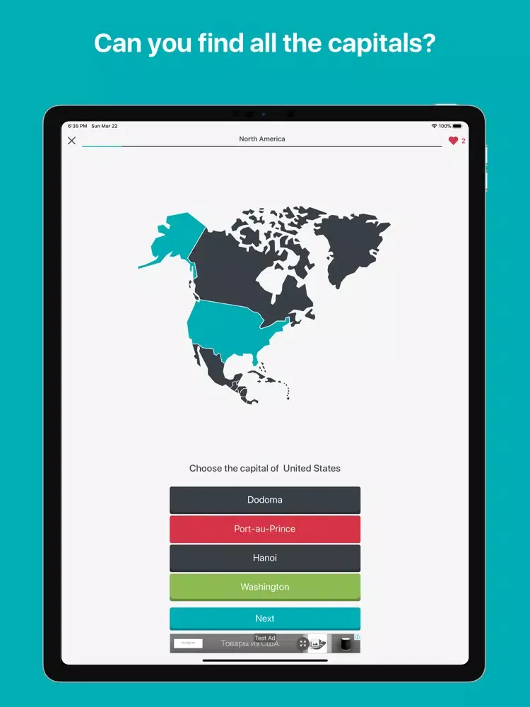 Capitals of Countries - Quiz iPad  স্ক্রিনশট