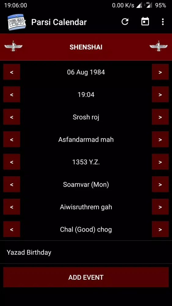 Parsi Calendar Screenshots