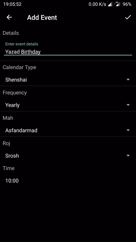 Parsi Calendar Screenshots