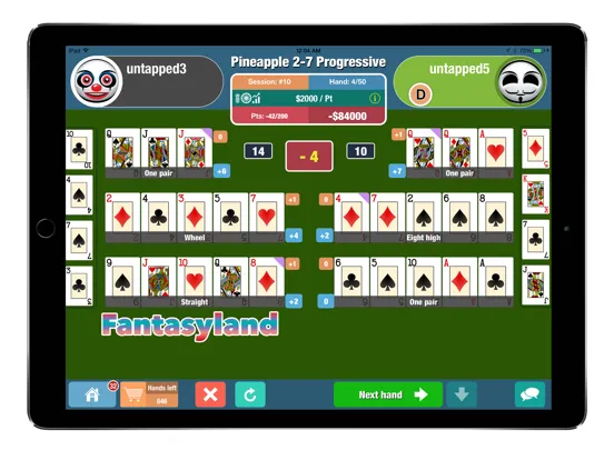 Open Face Chinese Poker (OFC) iPad Ekran Görüntüleri