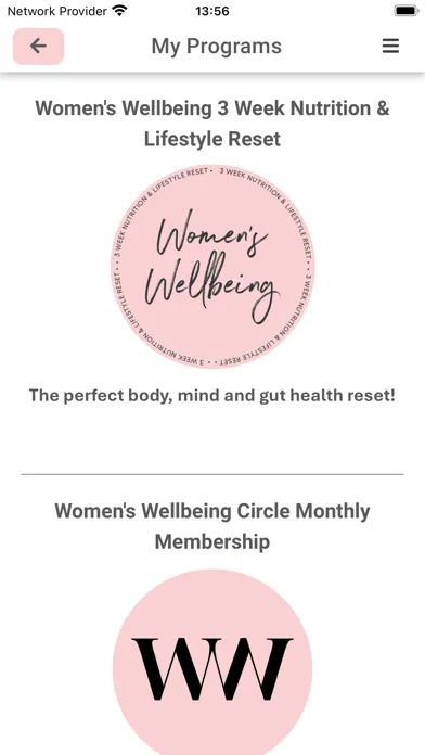 Women's Wellbeing Screenshots