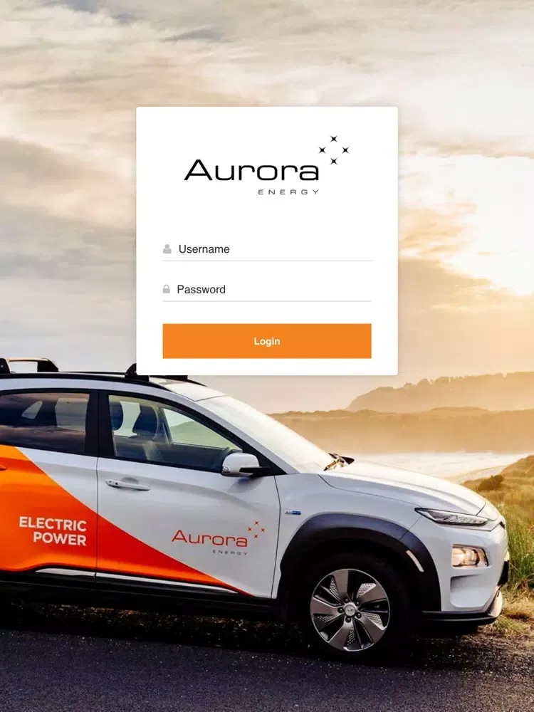 Tangkapan layar Aurora Energy Public Safety iPad 