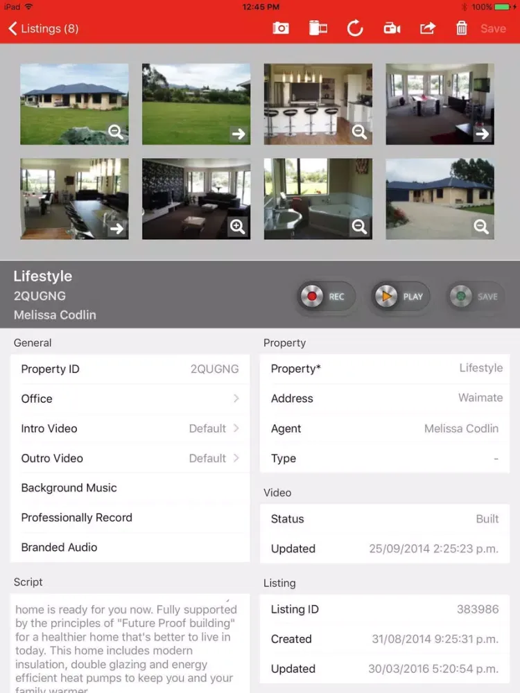 Ảnh chụp màn hình của AutoPlay Real Estate iPad 