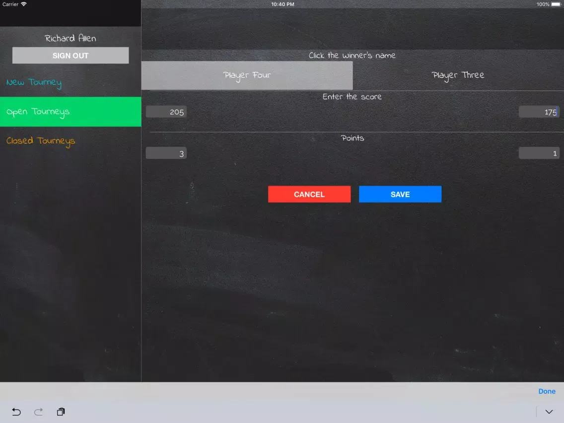 تصاویر Tourney Tracker iPad 