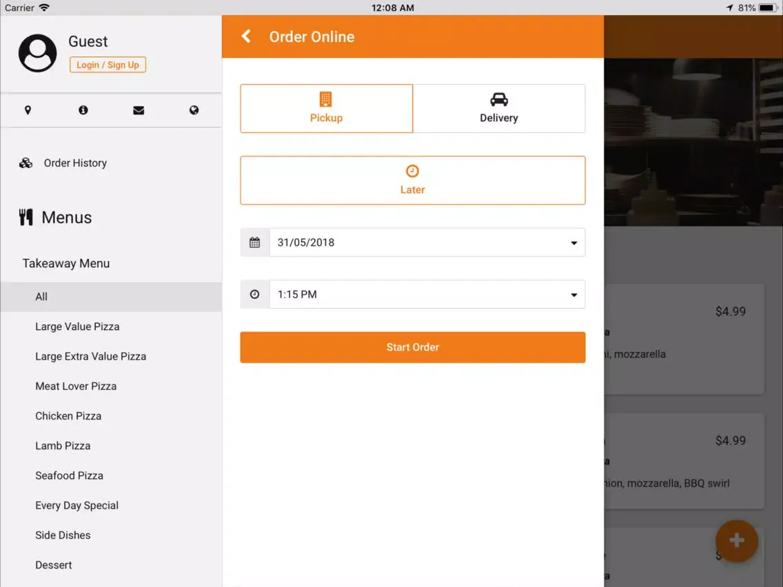 تصاویر NZ Pizza iPad 