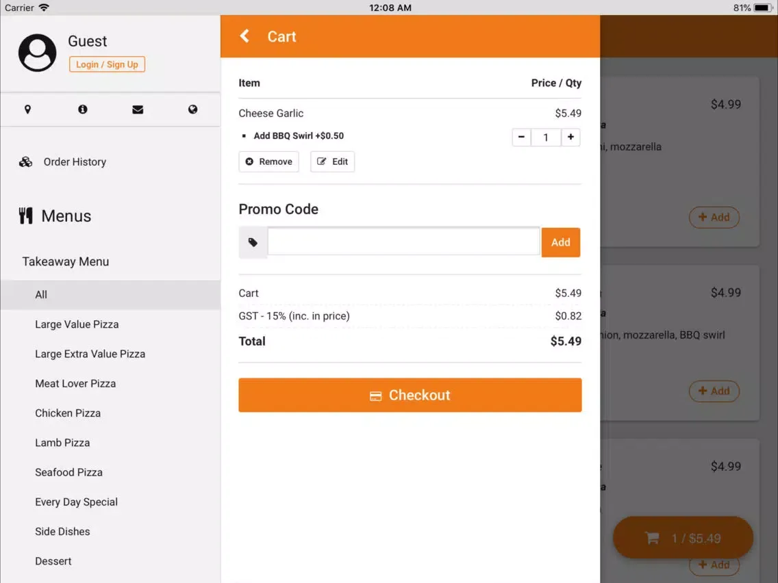 تصاویر NZ Pizza iPad 