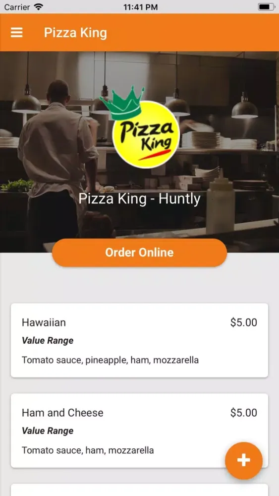 Tangkapan skrin Pizza King