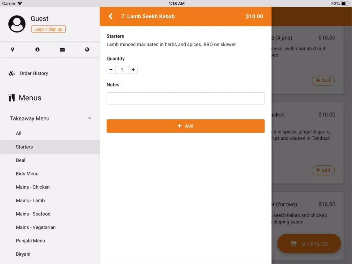 Welcome Indian Takeaway iPad  স্ক্রিনশট