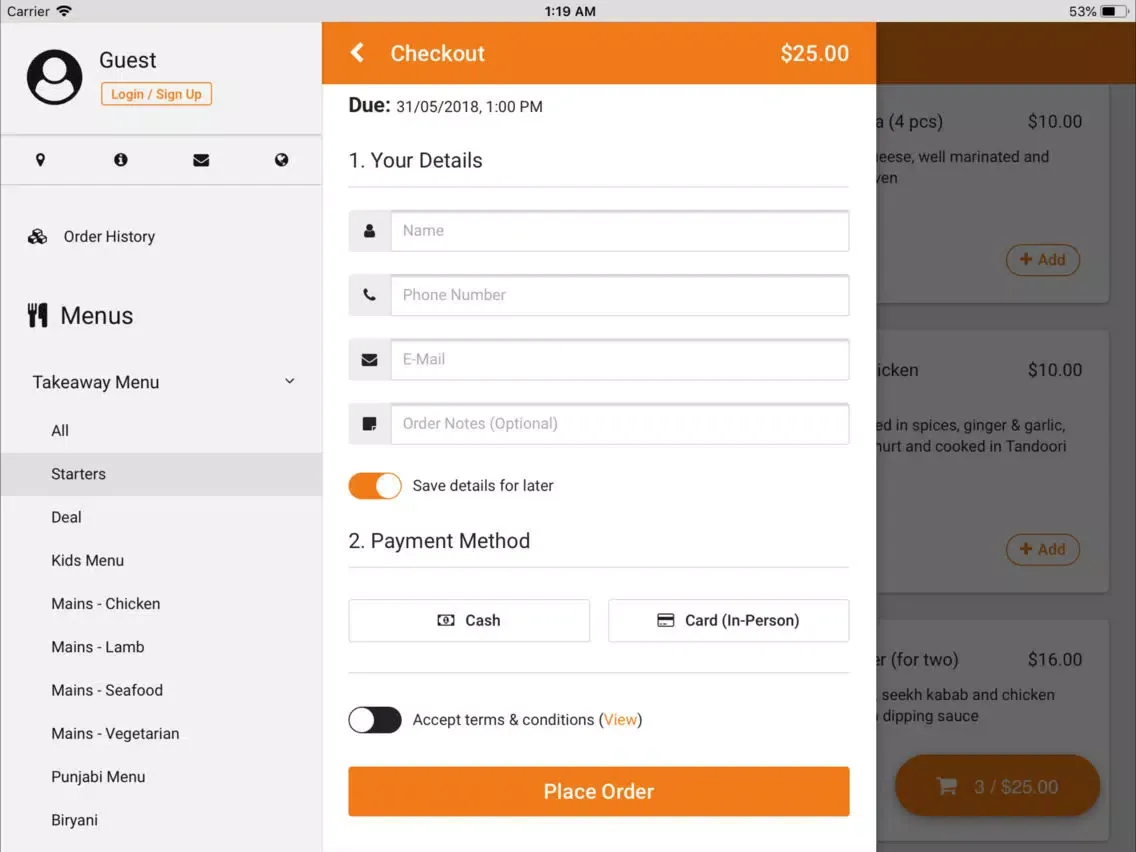 Welcome Indian Takeaway iPad  স্ক্রিনশট