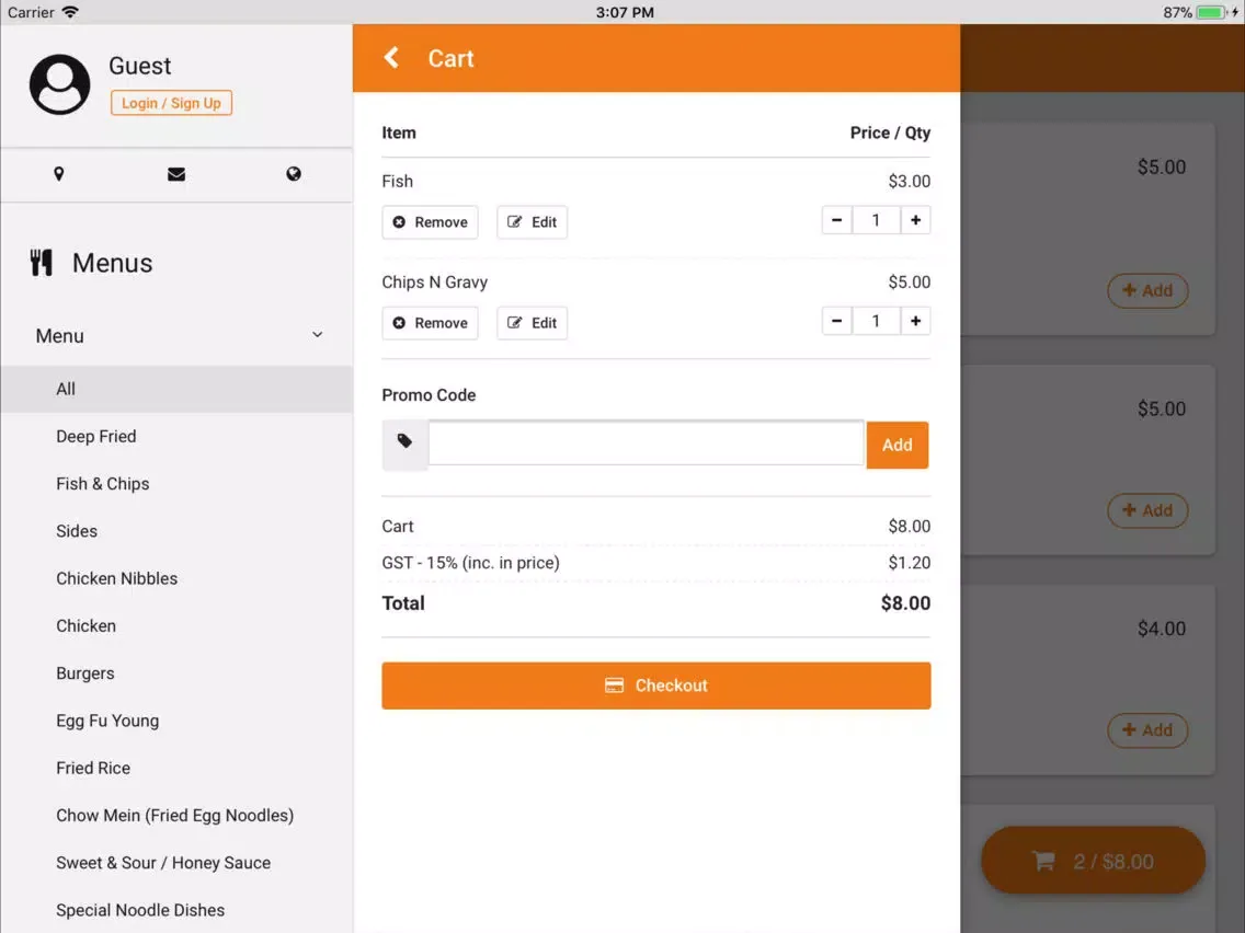 Wongs Kitchen iPad 應用截圖