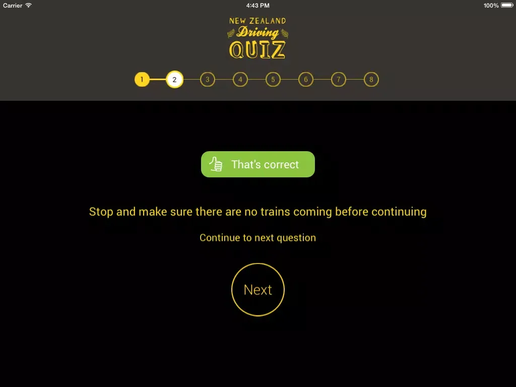 Zrzuty ekranu NZ Driving Quiz iPad 
